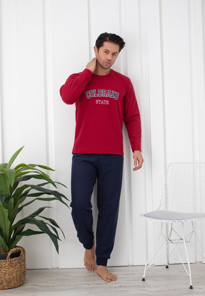 Pijama Barbat POLAR , Culoare Rosu ,Engros